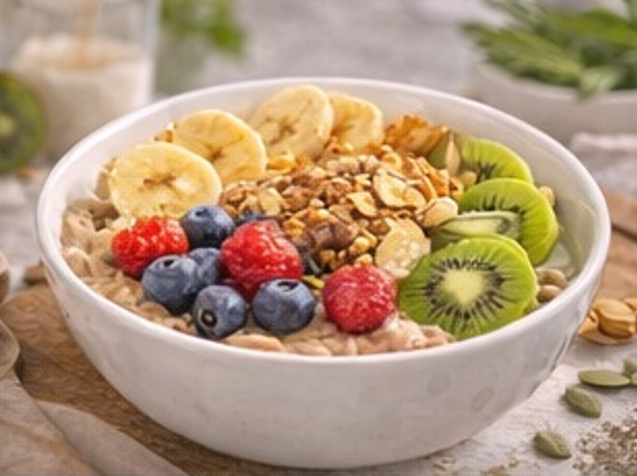 Bowl de avena tropical